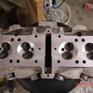 Ported head with stock size valves.  Chambers cc'ed and unshrouding done.  Machined for MLS head gasket.