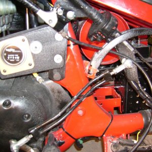 jockey shift linkage with electrical pod
and hour meter